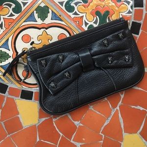 Betsey Johnson Black Leather Skull Bow Wallet 💀🎀